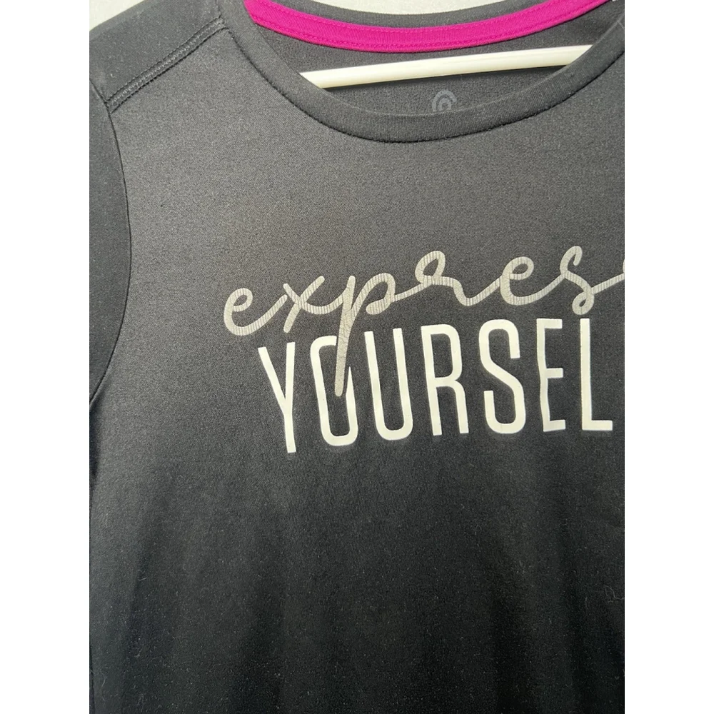 Champion Express Yourself Tshirt Shortsleeve Shirt Black Pink Medium Girls (6/7)